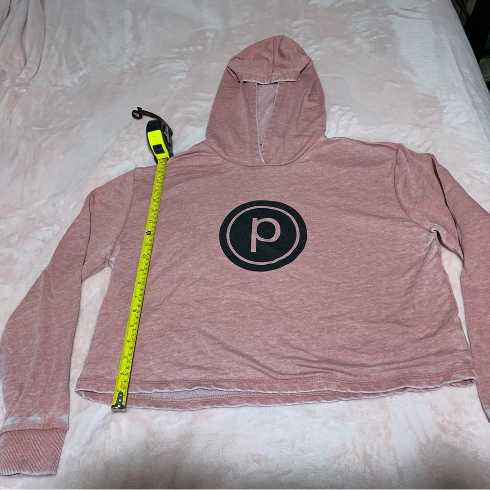 Pink distressed circle P pure barre logo Hooded Sweater